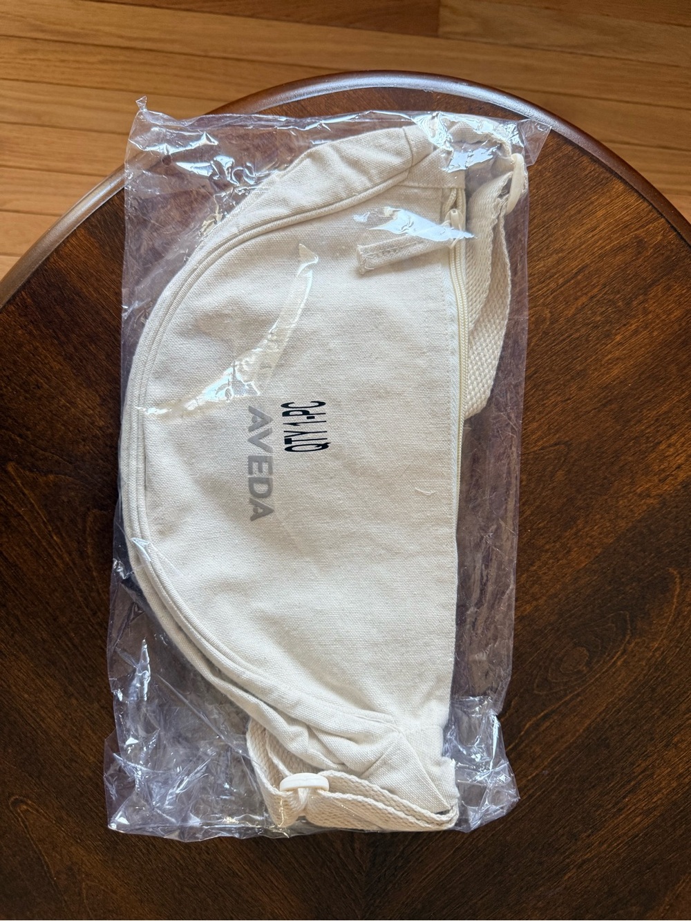 AVEDA Cream Canvas Crossbody Bag with Logo